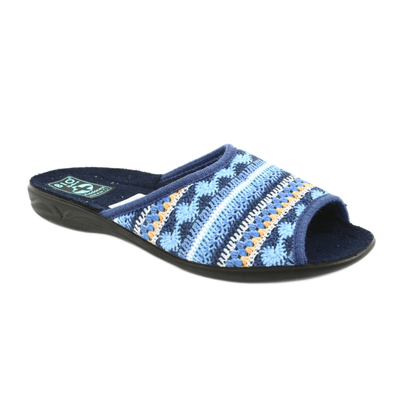 Pantofole maglione norvegese Adanex nero blu navy blu giallo 1