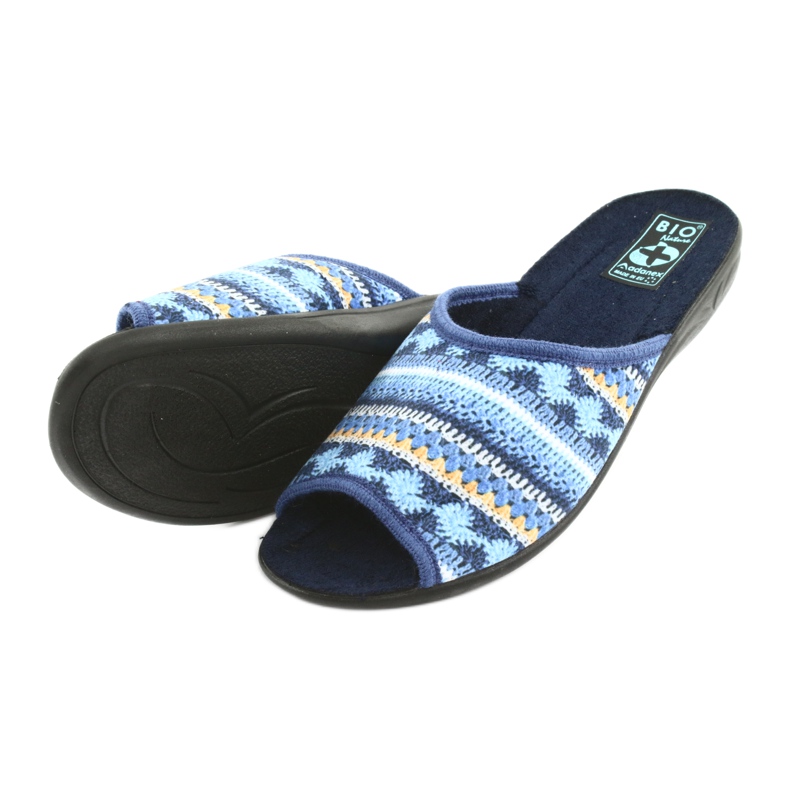 Pantofole maglione norvegese Adanex nero blu navy blu giallo 4