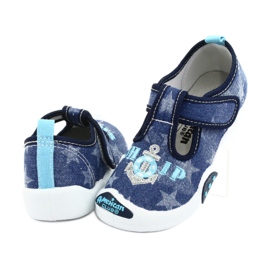 American Club Sneaker bambino inserto in pelle TEN12 blu navy blu grigio 4