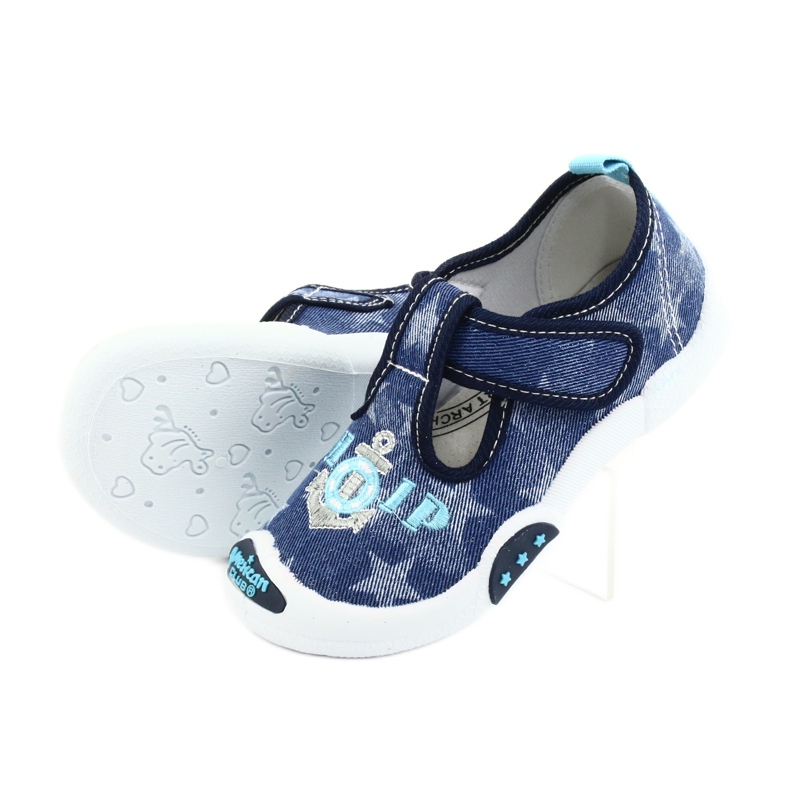 American Club Sneaker bambino inserto in pelle TEN12 blu navy blu grigio 5