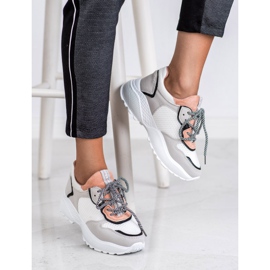 SHELOVET Scarpe da ginnastica alla moda rosa grigio 2