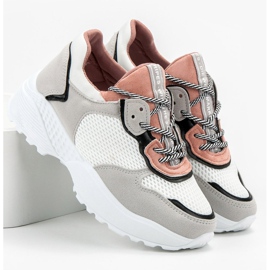 SHELOVET Scarpe da ginnastica alla moda rosa grigio 1