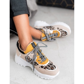 SHELOVET Sneakers alla moda con stampa leopardata marrone 1