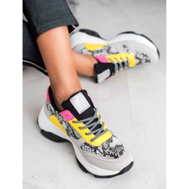 SHELOVET Sneakers colorate con stampa serpente multicolore 1