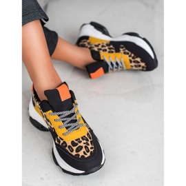SHELOVET Sneakers colorate con stampa leopardata multicolore 1