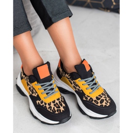 SHELOVET Sneakers colorate con stampa leopardata multicolore 2