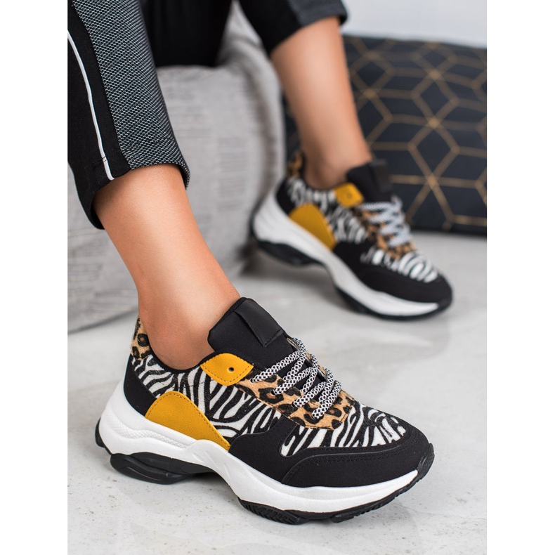 SHELOVET Sneakers con stampa animalier nero multicolore 1