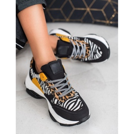 SHELOVET Sneakers con stampa animalier nero multicolore 2