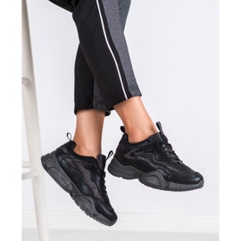 SHELOVET Scarpe da ginnastica glitterate nero 2