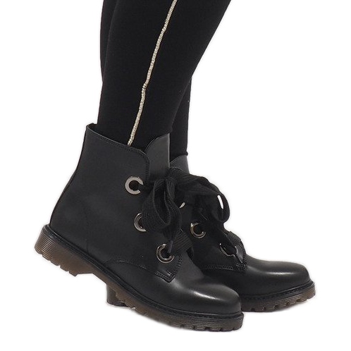 Kayla Shoes Stivaletti stringati neri PF276 nero 2