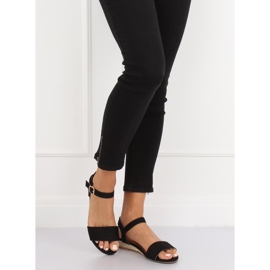 Sandali neri espadrillas 9R73 Black nero 1