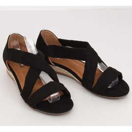 Sandali neri espadrillas 9R72 Black nero 1