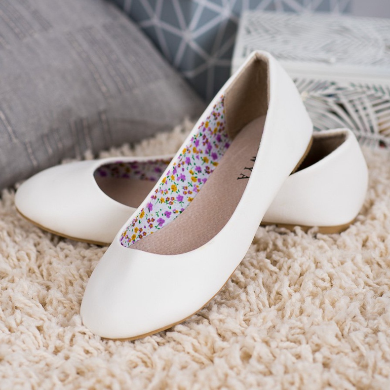 SHELOVET Ballerine casual bianco 2