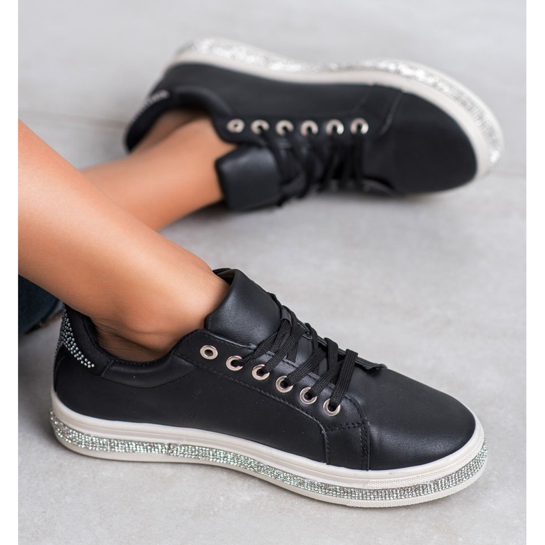 SDS Scarpe Sportive Con Cubic Zirconia nero 1