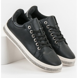 SDS Scarpe Sportive Con Cubic Zirconia nero 2
