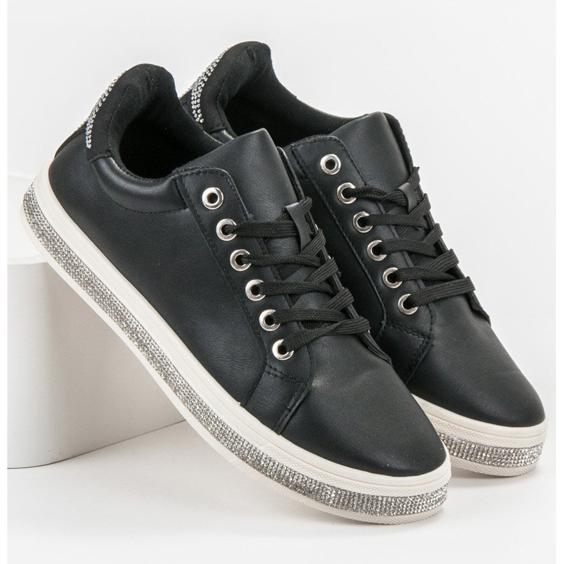 SDS Scarpe Sportive Con Cubic Zirconia nero 2