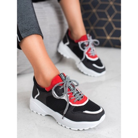 SHELOVET Scarpe da ginnastica nere alla moda nero multicolore 2