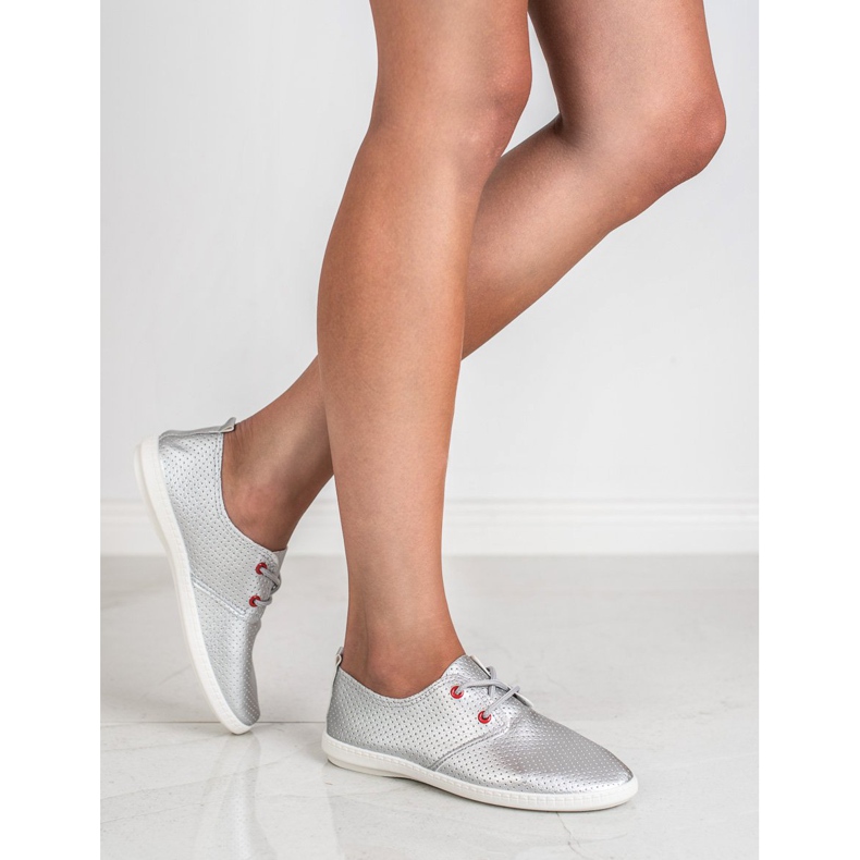 SHELOVET Scarpe da ginnastica argento grigio 1