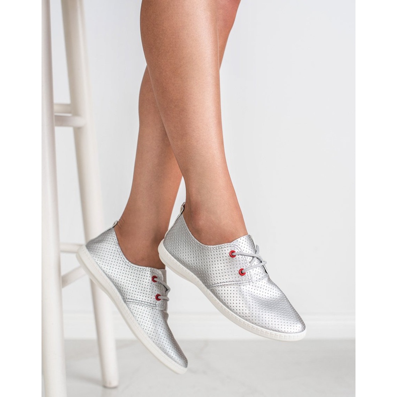 SHELOVET Scarpe da ginnastica argento grigio 2