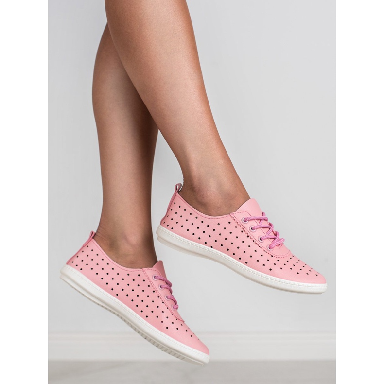 SHELOVET Sneakers da donna traforate rosa 2