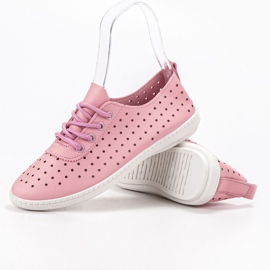 SHELOVET Sneakers da donna traforate rosa 5