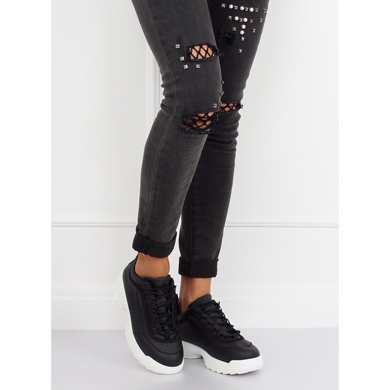 Scarpe sportive nere D1909 NERO/BIANCO 1
