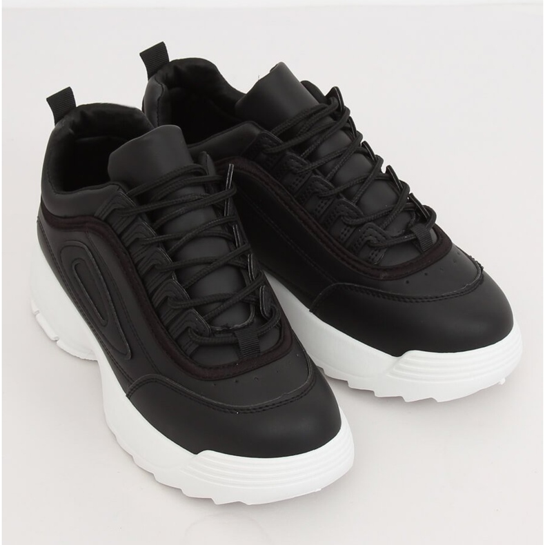 Scarpe sportive nere D1909 NERO/BIANCO 2