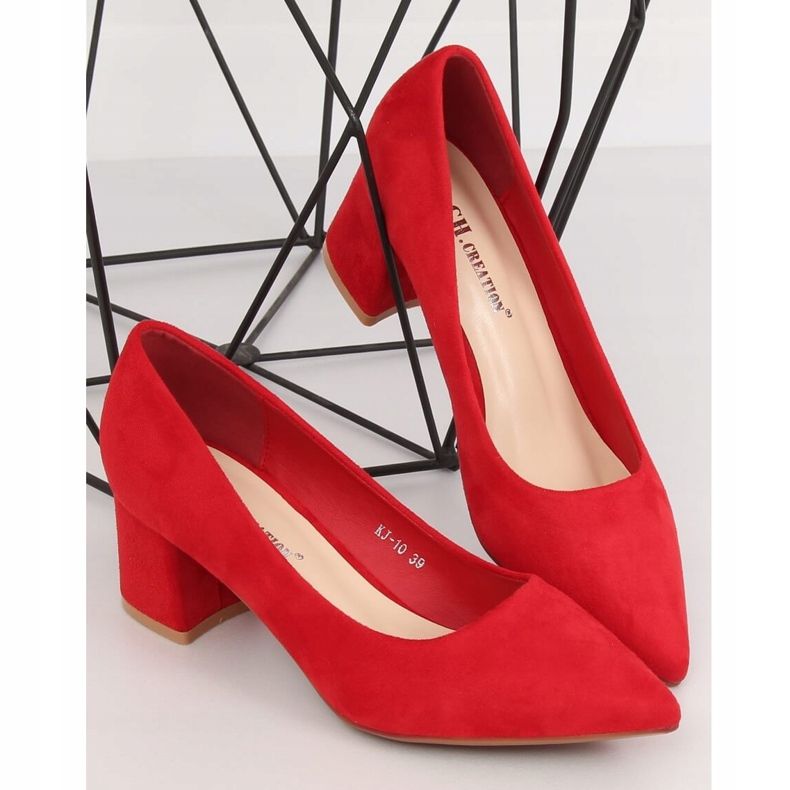 Décolleté con tacco largo rosso KJ-10 Red 1