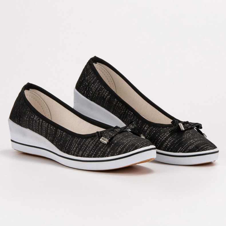 SHELOVET Ballerina con zeppa nero 1