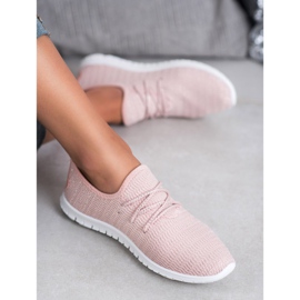 Calzature in tessuto in polvere rosa 1