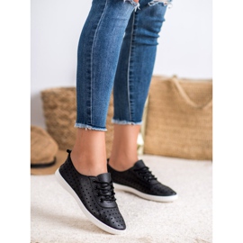 SHELOVET Sneakers da donna traforate nero 2