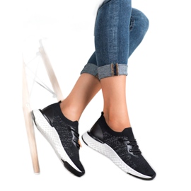 SHELOVET Scarpe sportive in tessuto nero 2