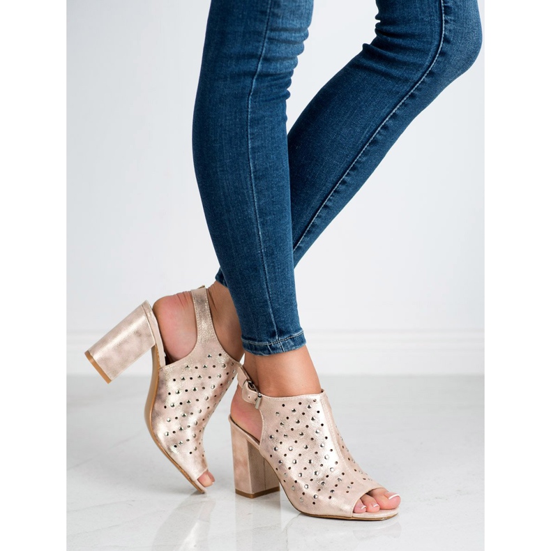 VINCEZA sandali con jais giallo 2