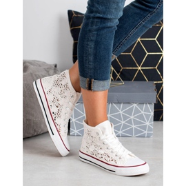 Renda Scarpe da ginnastica in pizzo bianco 1