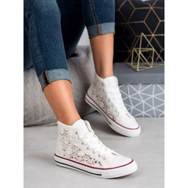 Renda Scarpe da ginnastica in pizzo bianco 2