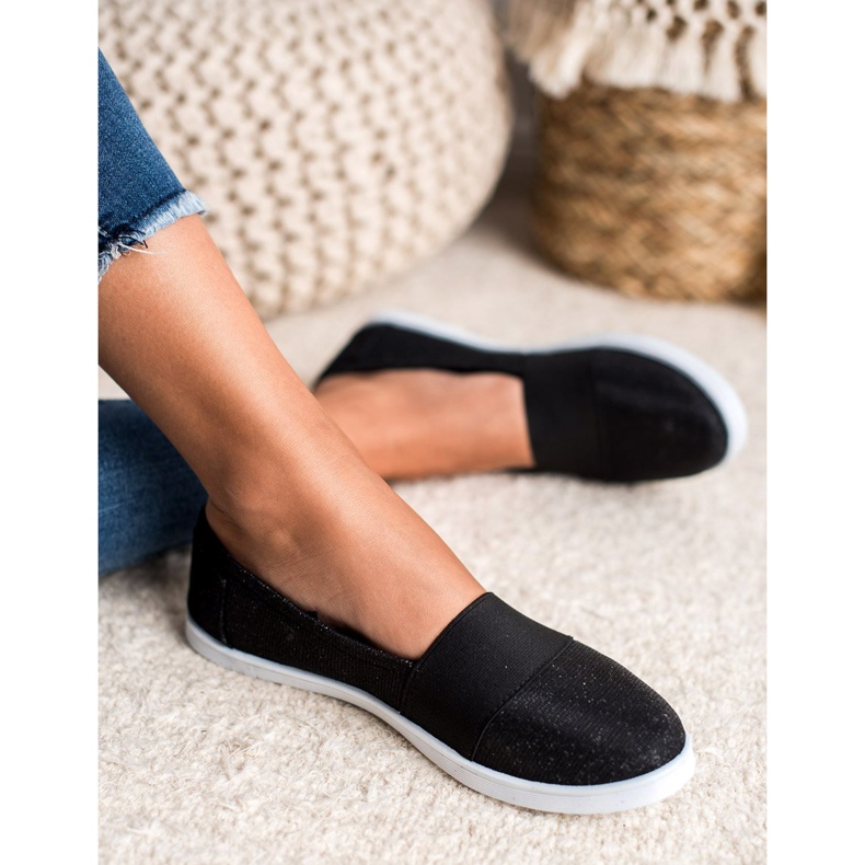 SHELOVET Sneakers Slip-on Con Glitter nero 2