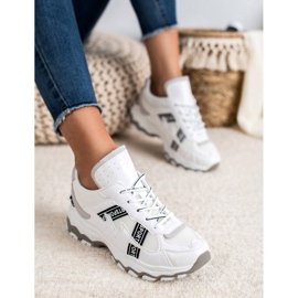 SHELOVET Scarpe da ginnastica bianche bianca grigio 1