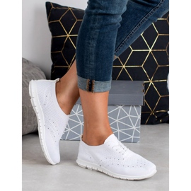 SHELOVET Scarpe sportive in tessuto bianco 1