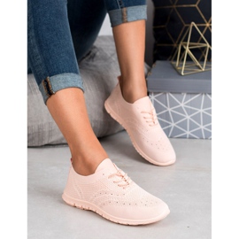 SHELOVET Scarpe sportive in tessuto rosa 1