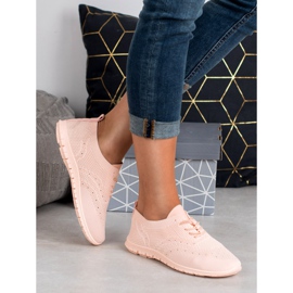 SHELOVET Scarpe sportive in tessuto rosa 2