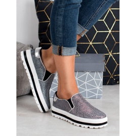 SHELOVET Slipon leggeri sulla piattaforma nero grigio 2