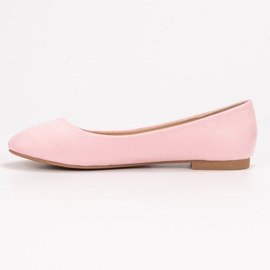 Small Swan Ballerine in camoscio rosa 1