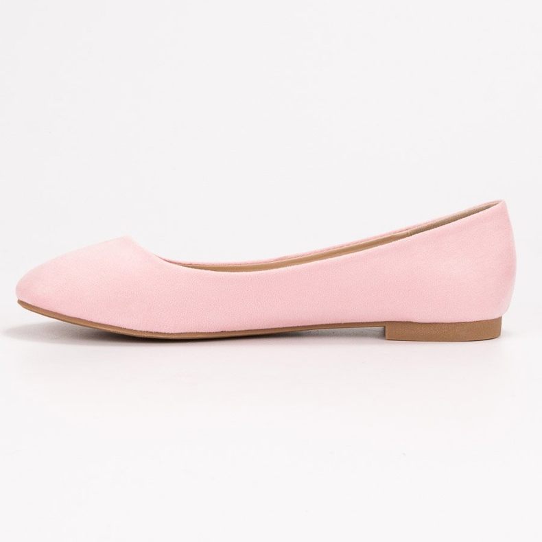 Small Swan Ballerine in camoscio rosa 1