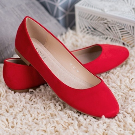 Small Swan Ballerine scamosciate rosse rosso 2