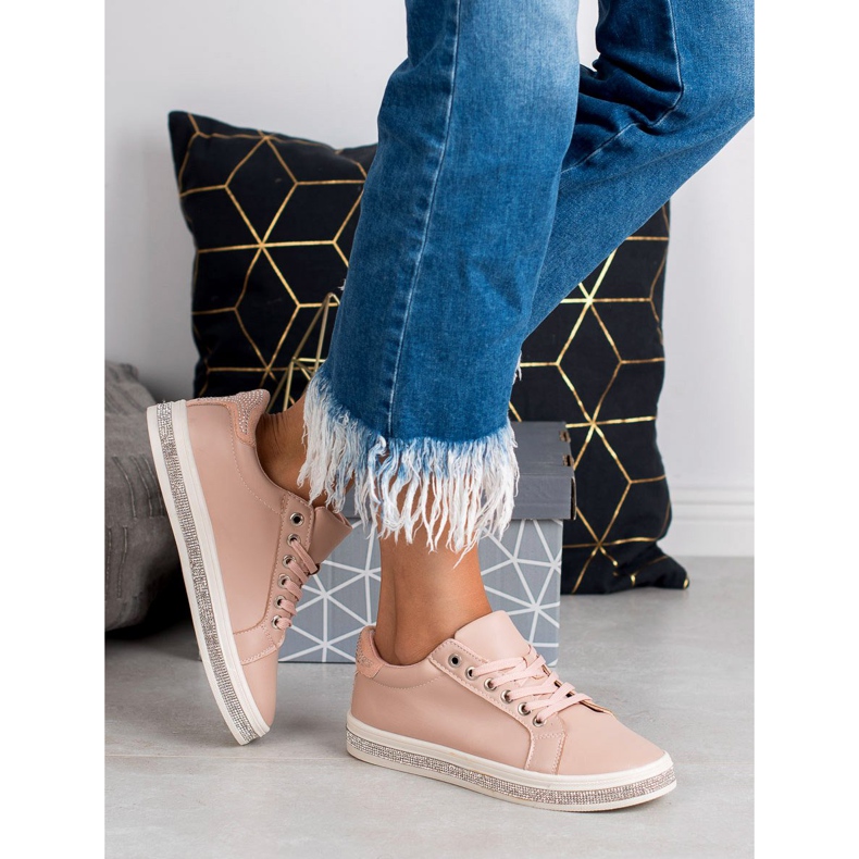 SDS Scarpe Sportive Con Cubic Zirconia rosa 1