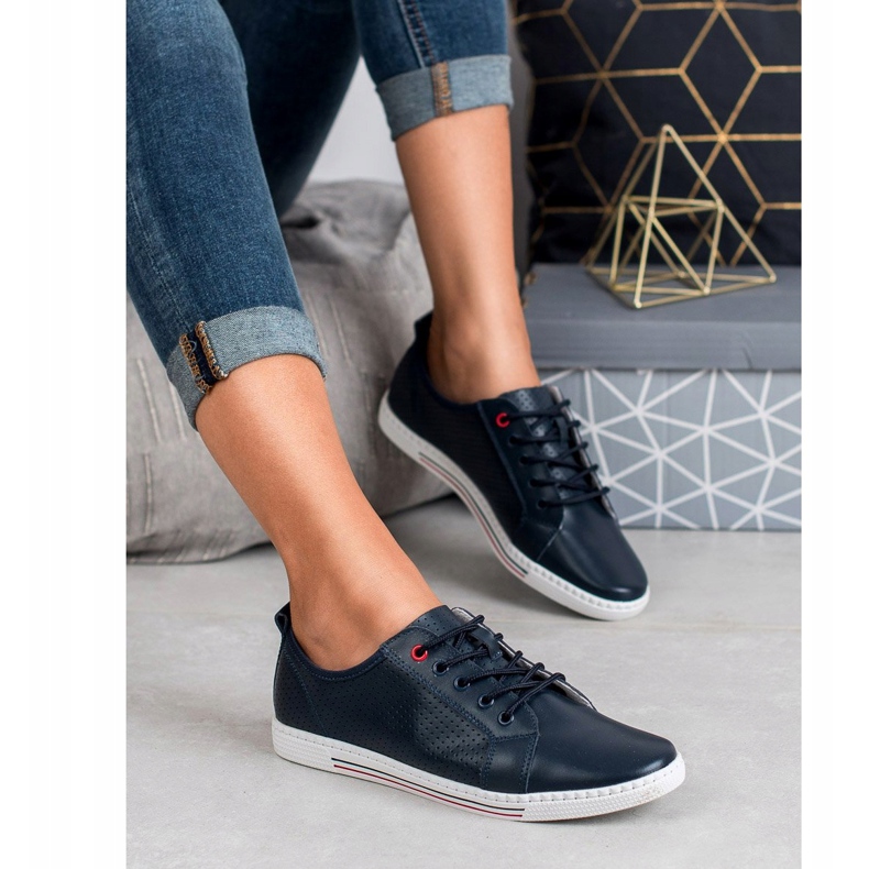 Filippo Scarpe brogue in pelle blu navy 1
