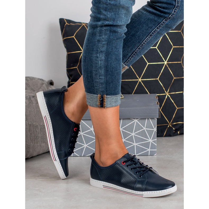 Filippo Scarpe brogue in pelle blu navy 2