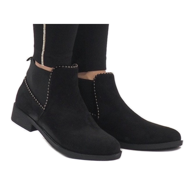 Sergio Todzi Stivali in camoscio nero con elastico love L1213 2