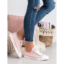 SHELOVET Scarpe da ginnastica legate con un nastro rosa 2