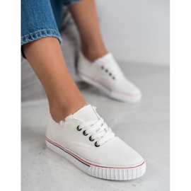 SHELOVET Sneakers in tessuto bianco bianca 2